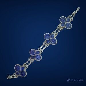 💖 Vintage Tribal Silver Lapis Bracelet 💖